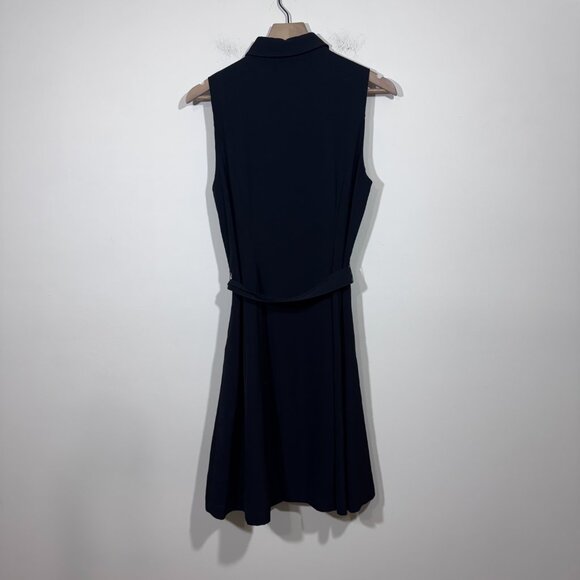 J. McLaughlin Women’s Sleeveless Collared Belted Black Dress size 10 - Picture 4 of 8